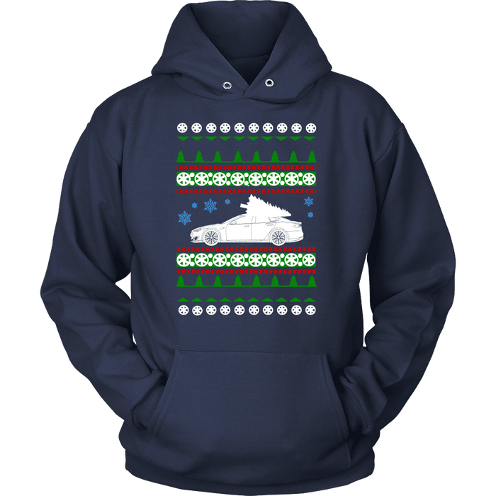 Electric Car Tesla Model S Ugly Christmas Sweater Hoodie and long sleeve t-shirt sweatshirt