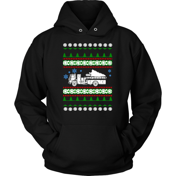 Fire Truck Ugly Christmas Sweater, hoodie and long sleeve t-shirt emt paramedic sweatshirt