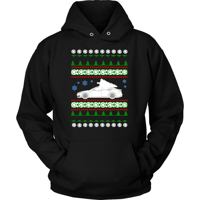 Electric Car Tesla Model S Ugly Christmas Sweater Hoodie and long sleeve t-shirt sweatshirt