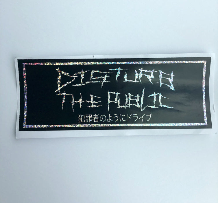 Disturb the Public glitter drift slap vinyl sticker