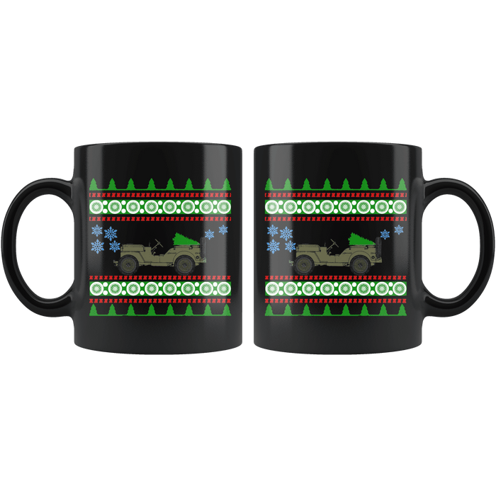 Jeep Willys SK Ugly Christmas Sweater Mug