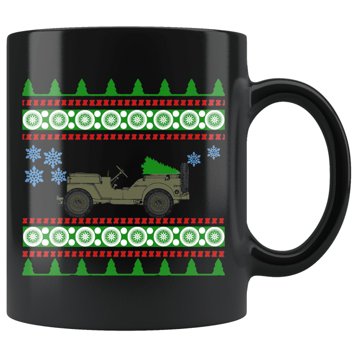 Jeep Willys SK Ugly Christmas Sweater Mug