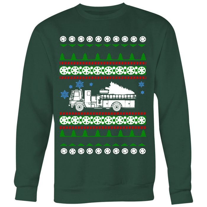 Fire Truck Ugly Christmas Sweater, hoodie and long sleeve t-shirt emt paramedic sweatshirt