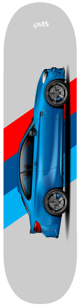 Car Art BMW M2 Skateboard Deck 7-ply Hard Rock Canadian Maple Long Beach Blue V2