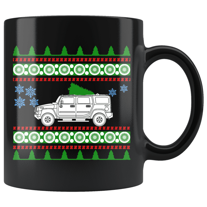 Hummer H2 Ugly Christmas Sweater Mug