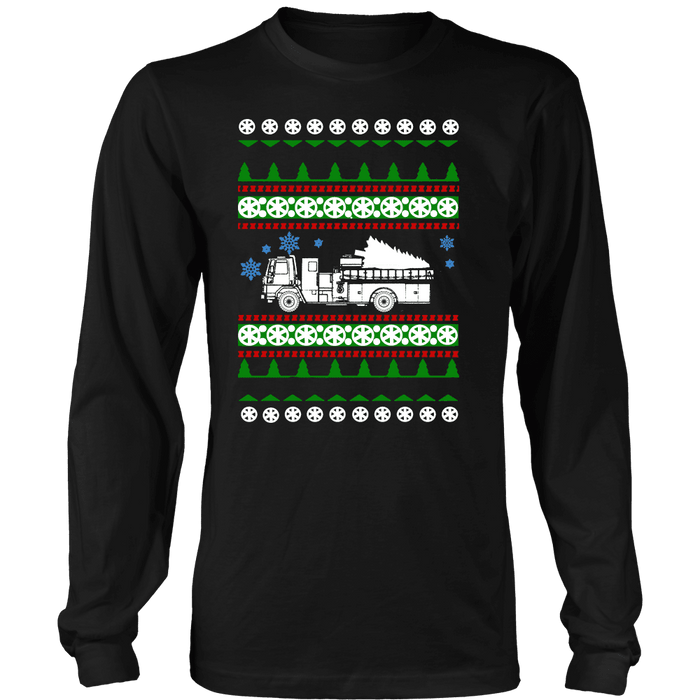 Fire Truck Ugly Christmas Sweater, hoodie and long sleeve t-shirt emt paramedic sweatshirt