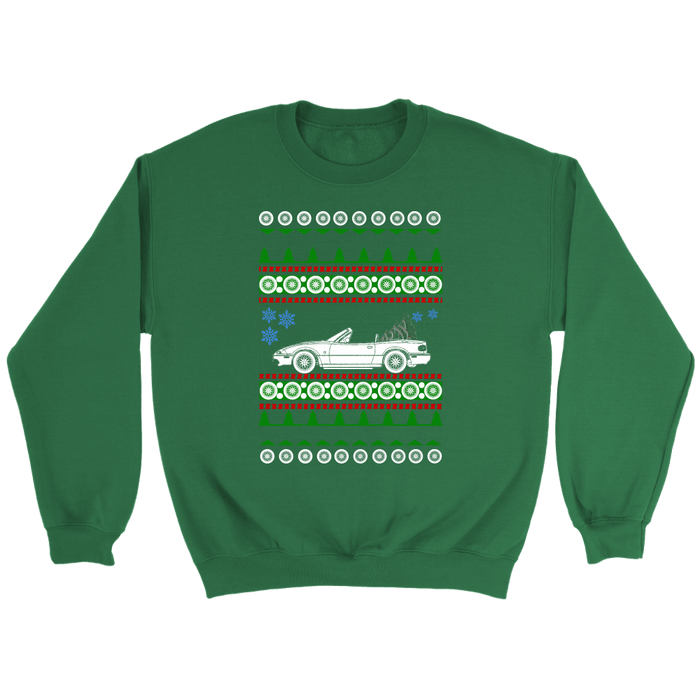 Miata NA new tree ugly xmas sweatshirt