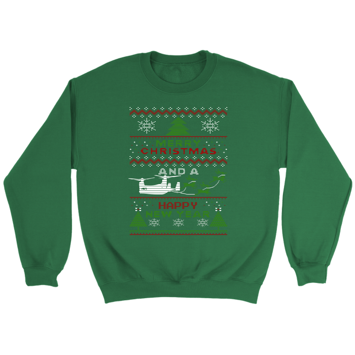 Osprey Helicopter Military Ugly Christmas Sweater