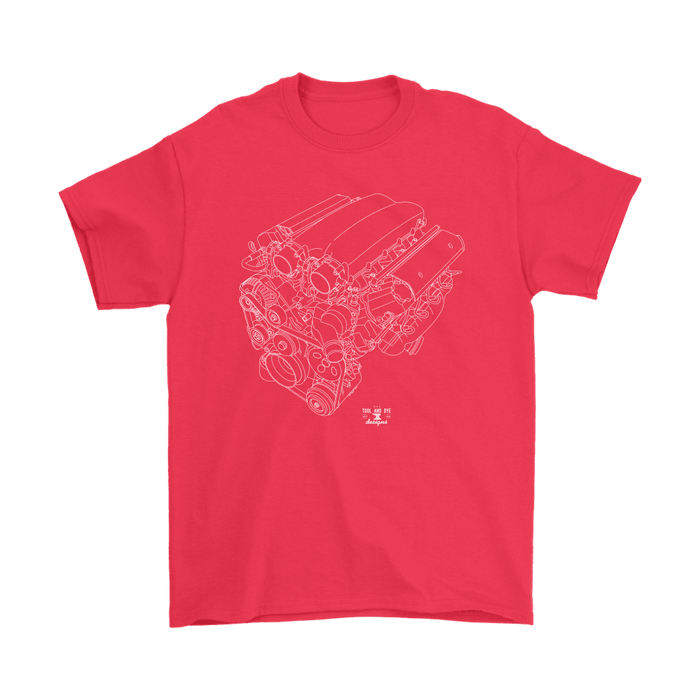 Engine Blueprint Illustration like a v10 Series T-shirt