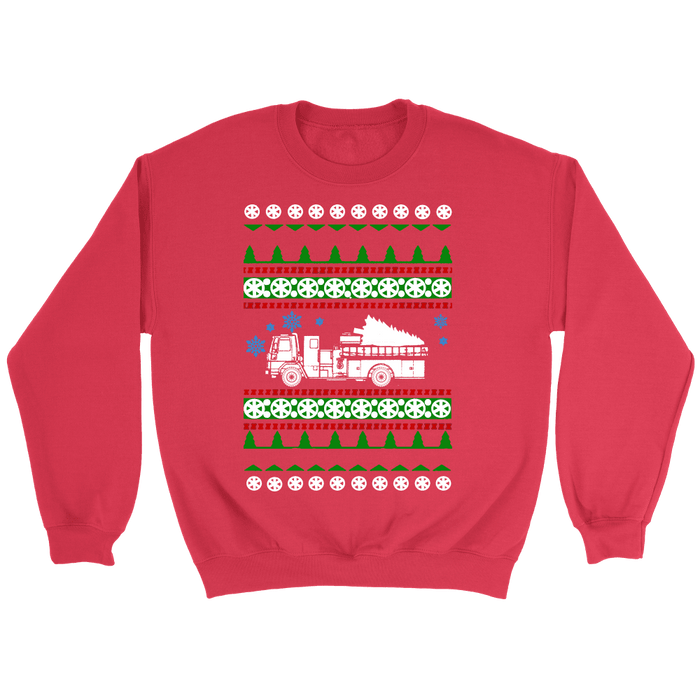 Fire Truck Ugly Christmas Sweater, hoodie and long sleeve t-shirt emt paramedic sweatshirt