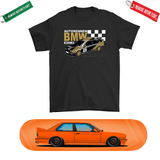 Car Art DTM BMW E30 M3 Skateboard Deck and Premium T-shirt Bundle ++