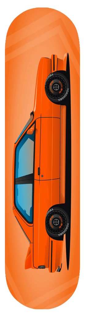 BMW E30 M3 Orange Skateboard Deck 7-ply Hard Rock Canadian Maple