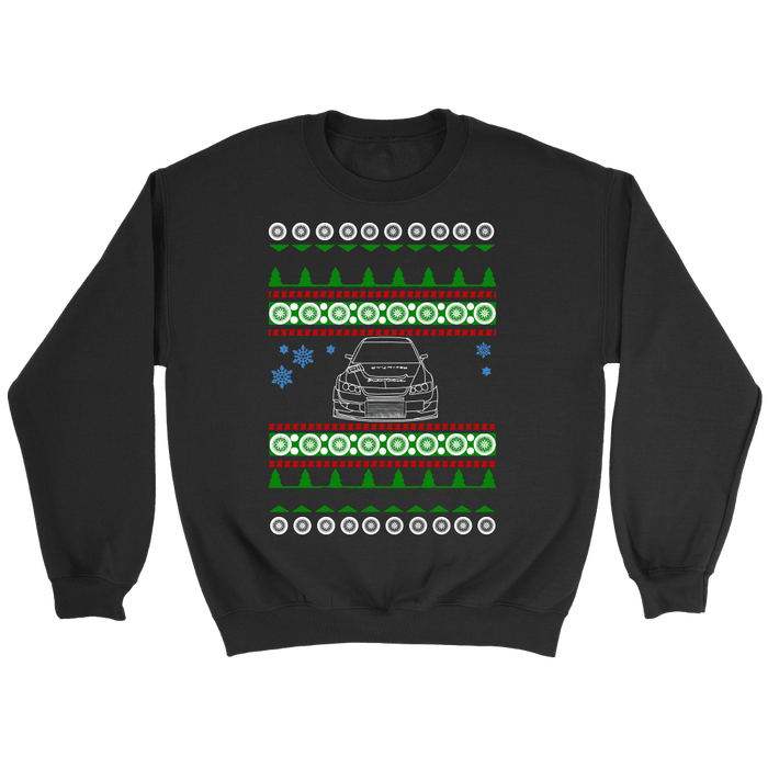 Lancer Evo Voltex front Ugly Christmas Sweater, hoodie and long sleeve t-shirt sweatshirt