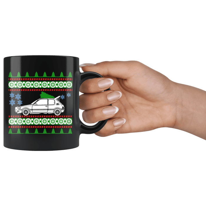 Peugot 205 T16 Ugly Christmas Sweater Mug