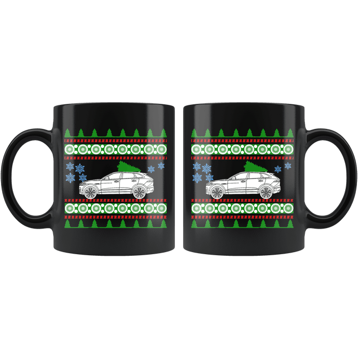 2017 Jaguar F Pace Ugly Christmas Sweater Mug