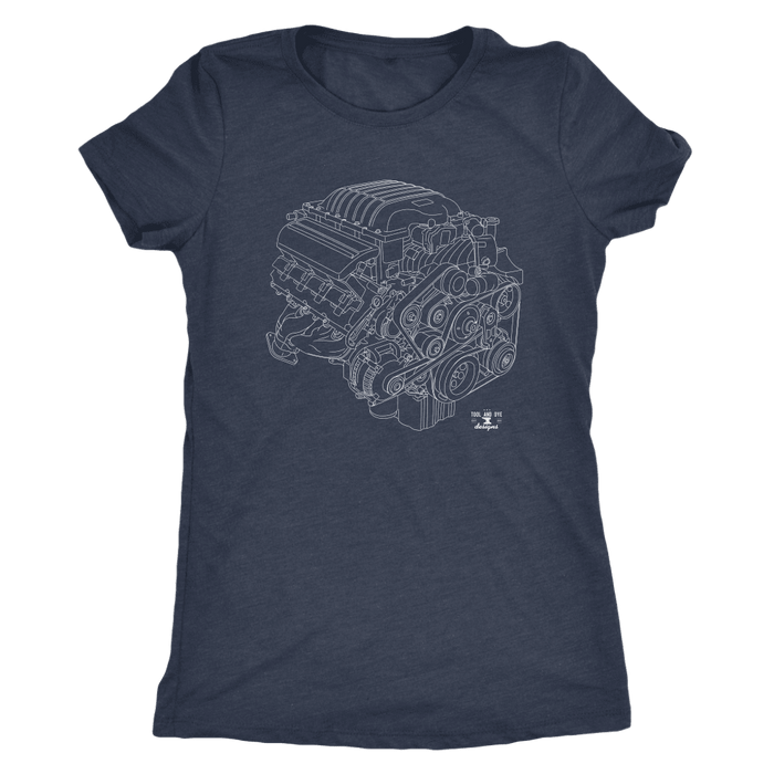 Engine Blueprint T-shirt like a 6.2L Hellcat  Illustration