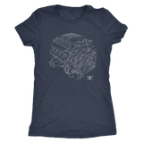 Engine Blueprint T-shirt Dodge HEMI 6.2L Hellcat  Illustration