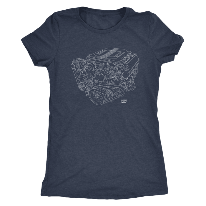 Chevy LT4 Engine Blueprint Illustration T-shirt