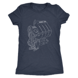 german car engine 16V engine blueprint illustration t-shirt mens and womens