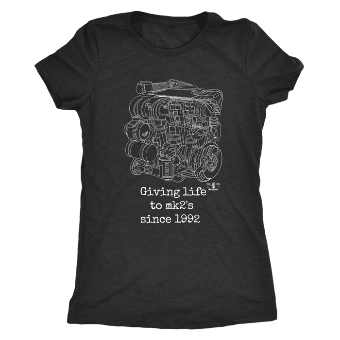 german car engine engine blueprint illustration giving life to mk2's t-shirt mens and womens