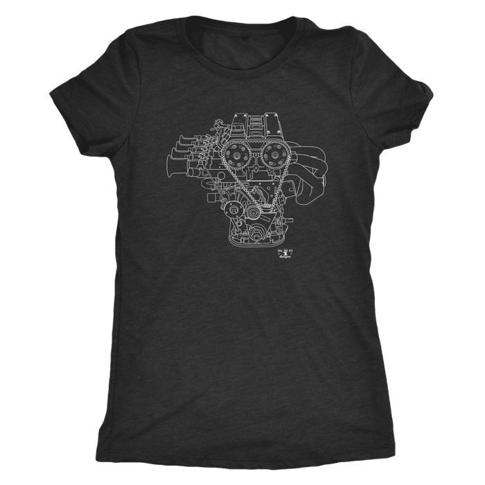 Toyota 4AGE Engine Blueprint Illustration t-shirt mens and womens