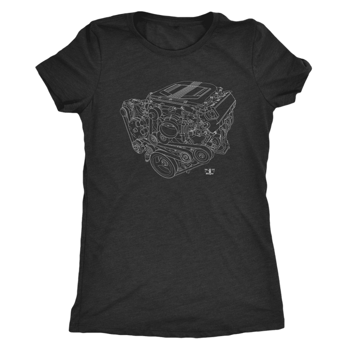 Chevy LT4 Engine Blueprint Illustration T-shirt