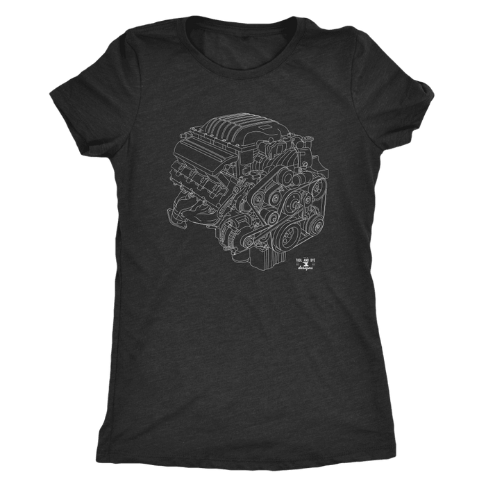 Engine Blueprint T-shirt like a 6.2L Hellcat  Illustration