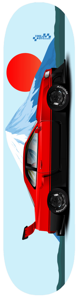 The Red Sun Car Art Skyline GTR R34 Skateboard Deck 7-Ply Canadian Hard Rock Maple
