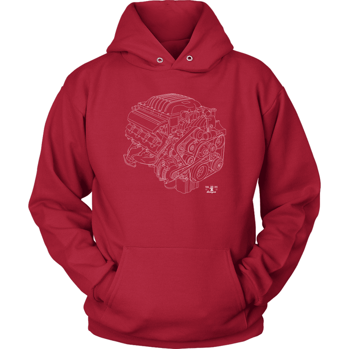 Dodge Hellcat Engine Blueprint Series Hoodie