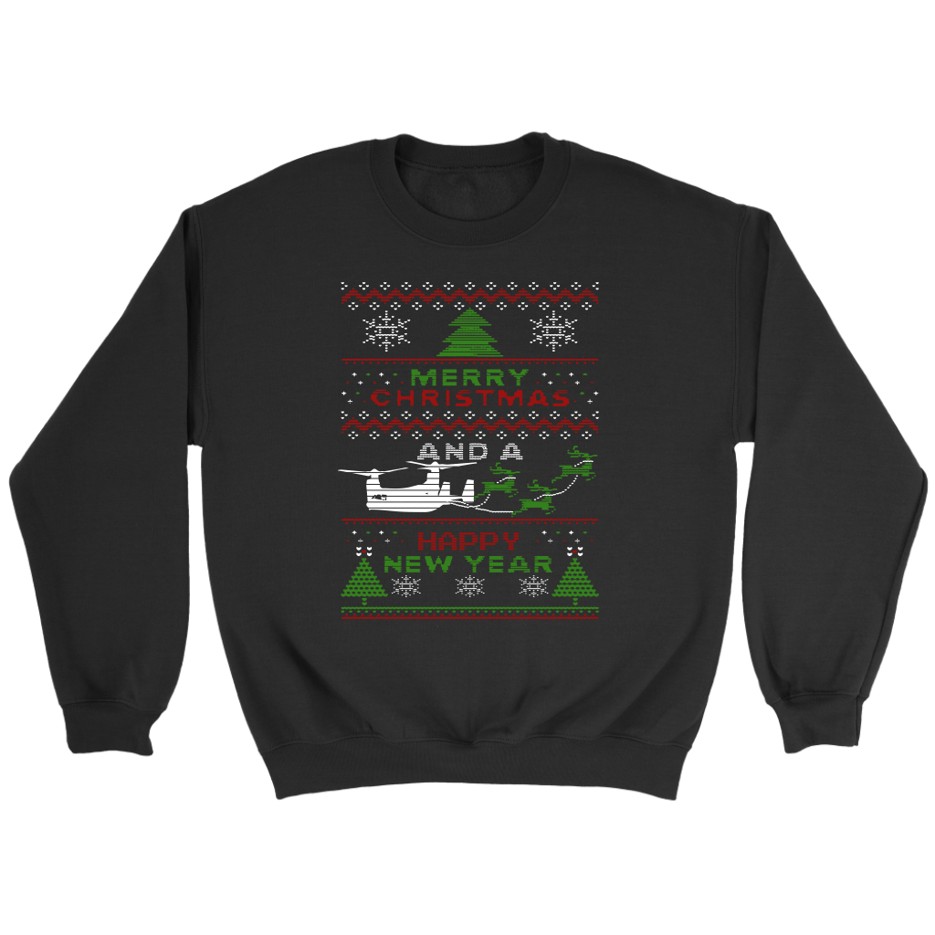 Osprey Helicopter Military Ugly Christmas Sweater