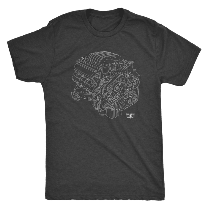 Engine Blueprint T-shirt like a 6.2L Hellcat  Illustration