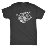 Nissan Skyline GTR RB26DETT engine blueprint illustration t-shirt mens and womens