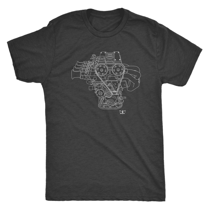 Toyota 4AGE Engine Blueprint Illustration t-shirt mens and womens