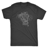 Toyota 4AGE Engine Blueprint Illustration t-shirt mens and womens