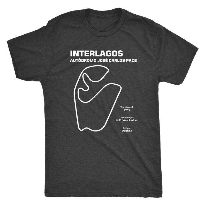 Interlagos Autódromo José Carlos Pace Brazilian F1 Track Outline Series T-shirt