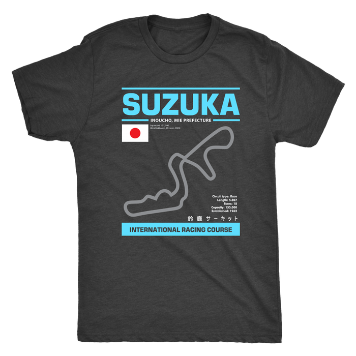 Suzuka International Racing Course Race Track Outline Series T-shirt Ver. 2