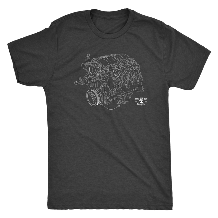 Engine Blueprint Series LS engine V8 T-shirt and Hoodie version 3