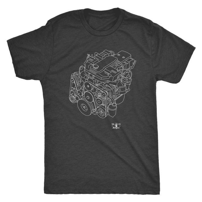 Truck engine like a Cummins Turbo Diesel 6.7 Engine Blueprint Illustration Series T-shirt