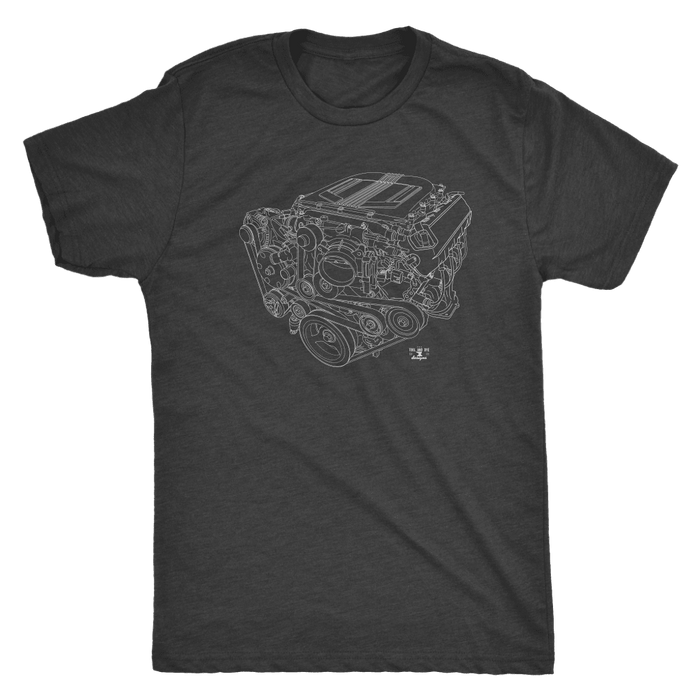 Chevy LT4 Engine Blueprint Illustration T-shirt