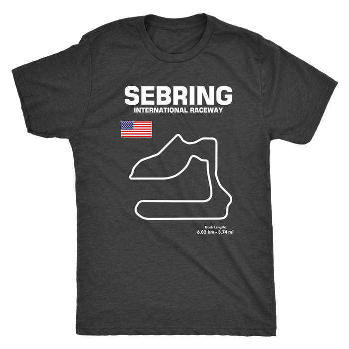 Sebring International Circuit Track Outline Series Version 2 T-shirt and Hoodie