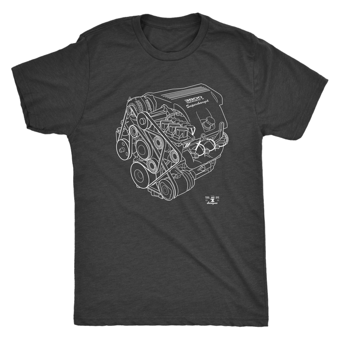 L67 Series 2 3800 Supercharged GM Engine Blueprint Series T-shirt