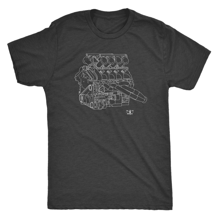 Volvo V8 Race Engine Blueprint Illustration Series T-shirt