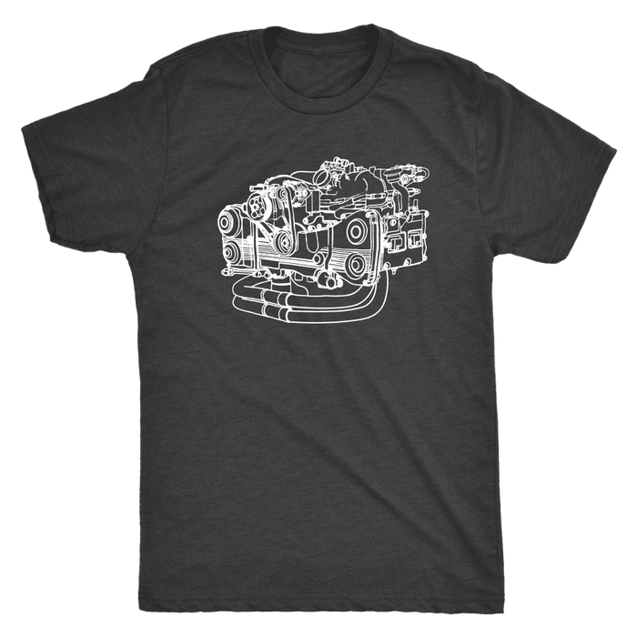 Japanese Car EJ Engine Blueprint Illustration T-shirt