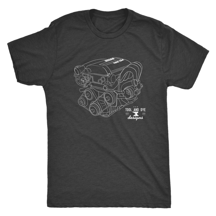 Nissan SR20DET Engine Blueprint Illustration Series T-shirt mens and womens