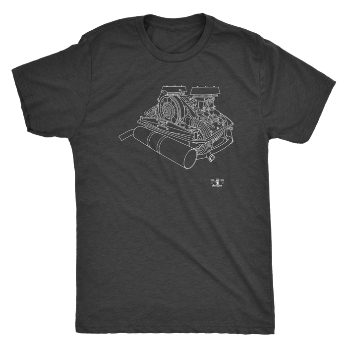 V2 Engine Blueprint Series Air Cooled Engine Blueprint Illustration Series t-shirt