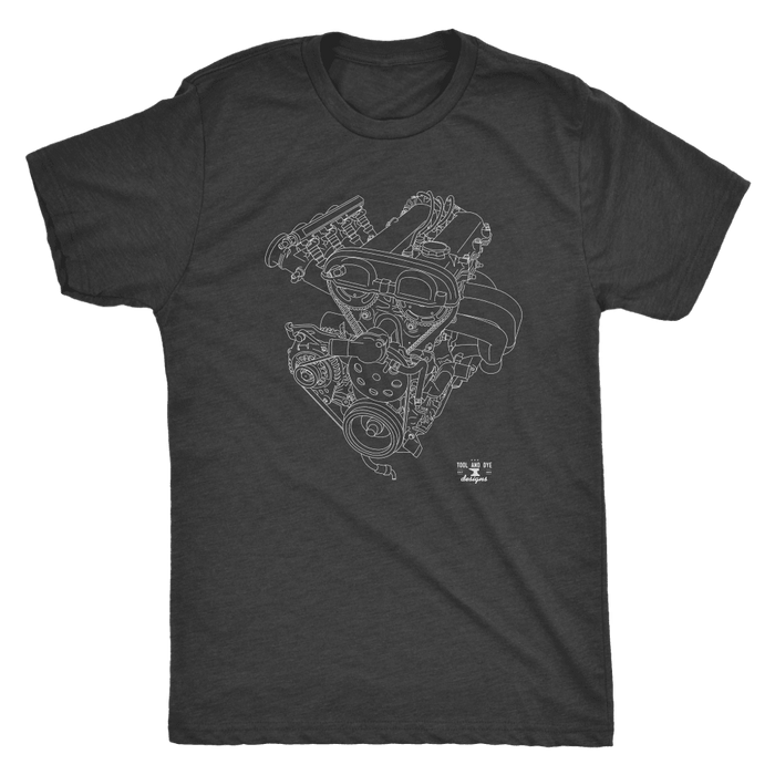 Mazda Miata First Generation Engine Blueprint Illustration T-shirt