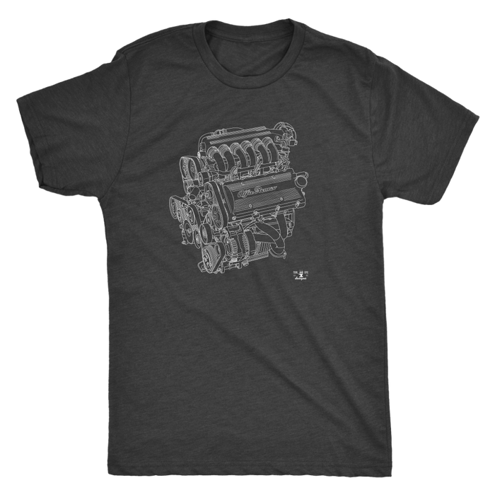 Engine Blueprint Series V6 Alfa Romeo T-shirt and Hoodie