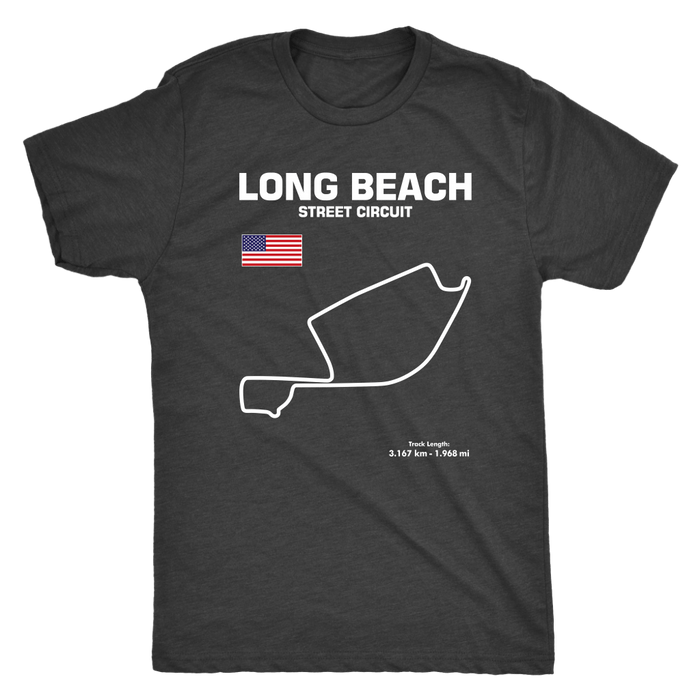 Long Beach California Street Circuit Race track outline series t-shirt and hoodie