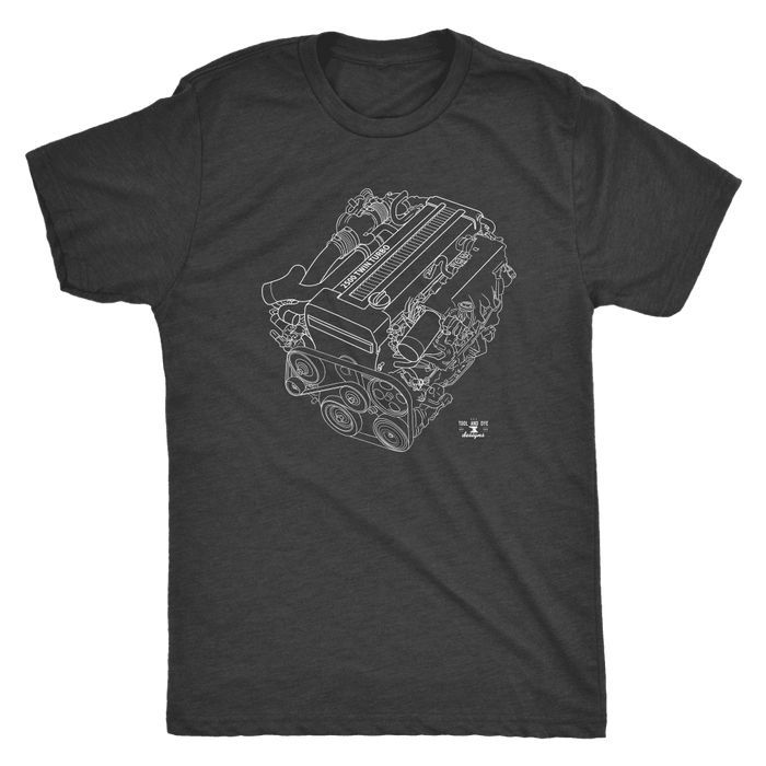 Toyota 1JZ Twin Turbo Blueprint Engine Illustration T-shirt and hoodie