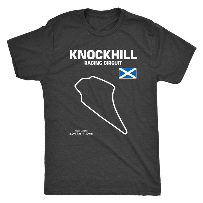 Knockhill Racing Circuit Scotland Racetrack Outline Series T-shirt and Hoodie